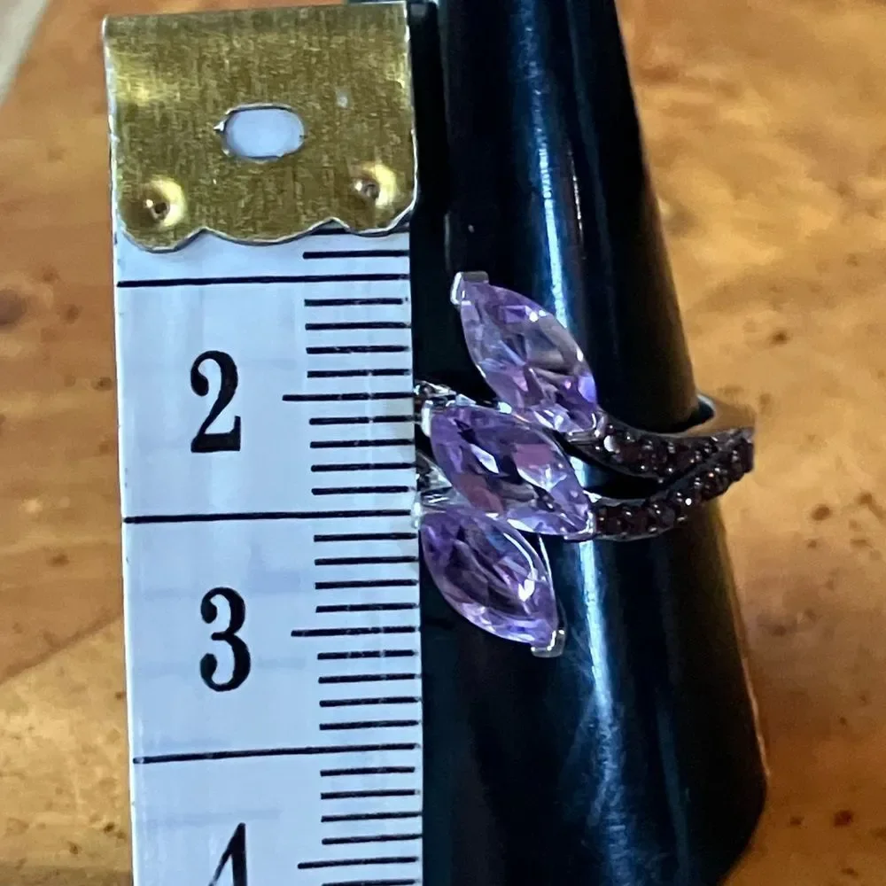 Moroccan Amethyst Red Garnet Sterling Silver Ring Size 9